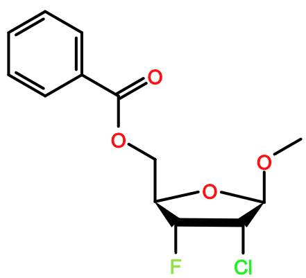 (图片) MC004219 Methyl 5-O-Bz-2-Cl-2,3-dideoxy-3-F-D-ribofuranoside